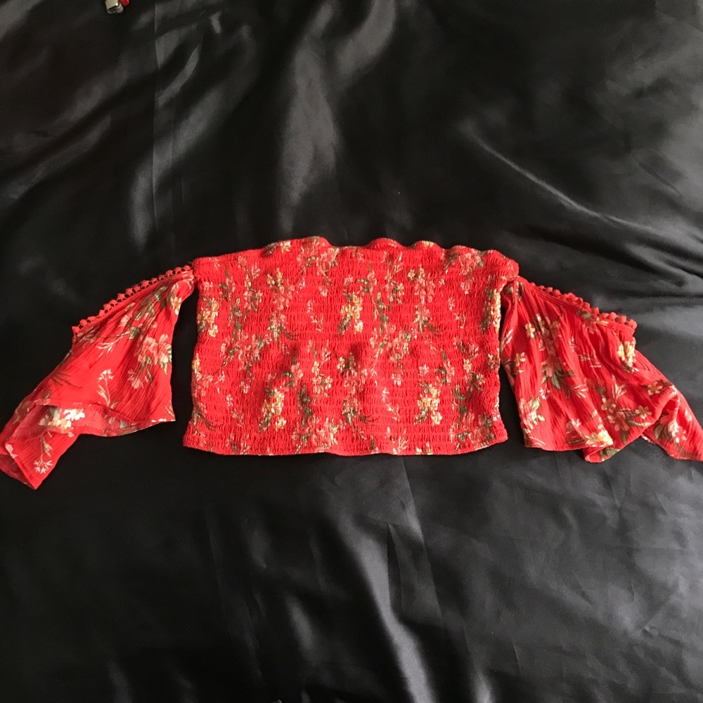 Red Off The Shoulder Tube Top